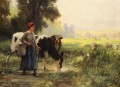 LA VACHERE farm life Realism Julien Dupre